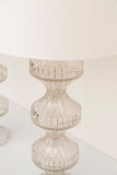 Large Pair of 1960s Italian Glass and Chrome Lamps
