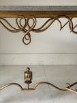 1940s French René Prou attributed Gilt Iron & Limestone Console Table