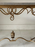 1940s French René Prou attributed Gilt Iron & Limestone Console Table