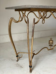 1940s French René Prou attributed Gilt Iron & Limestone Console Table