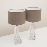 Pair of 1950s Crystal Val St Lambert Table Lamps