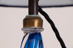 Pair of 1950s Belgium Val St Lambert Blue Glass Table Lamps