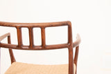 Pair of Niels Møller for J.L. Møllers Rosewood Carver Dining Chairs Model 64