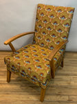 Pair of 1940s English Reupholstered Utility Armchair