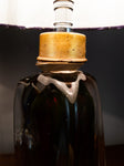 Pair of 1950s Belgian Purple Crystal Glass Val St Lambert Table Lamps