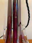 Pair of Val St Lambert Purple Crystal Table Lamps