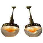 Pair of 1960s Mazzega Murano Glass Hanging Lights