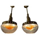 Pair of 1960s Mazzega Murano Glass Hanging Lights