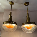 Pair of 1960s Mazzega Murano Glass Hanging Lights