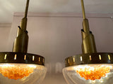 Pair of 1960s Mazzega Murano Glass Hanging Lights