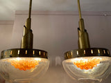 Pair of 1960s Mazzega Murano Glass Hanging Lights