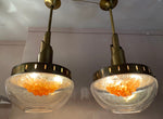 Pair of 1960s Mazzega Murano Glass Hanging Lights