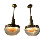 Pair of 1960s Mazzega Murano Glass Hanging Lights