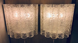 Pair of 1960s Doria Leuchten Glass & Brass Wall Sconces