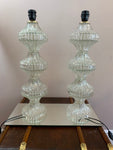 Pair of 1960s Italian Glass Table Lamps inc Shades