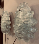 Pair of 1960s Kalmar Iced Glass Wall Sconces