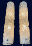 Pair of 1970s Kaiser Frosted Glass Wall Lights