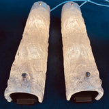 Pair of 1970s Kaiser Frosted Glass Wall Lights