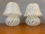 Pair of Peill & Putzler Mottled Mushroom Glass Table Lamps