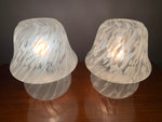 Pair of Peill & Putzler Mottled Mushroom Glass Table Lamps