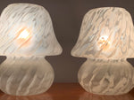 Pair of Peill & Putzler Mottled Mushroom Glass Table Lamps