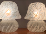 Pair of Peill & Putzler Mottled Mushroom Glass Table Lamps