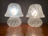 Pair of Peill & Putzler Mottled Mushroom Glass Table Lamps