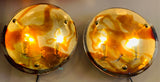 Pair of 1970s J.T Kalmar Murano Amber and Clear Glass Wall Sconces