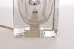 Pair of 1970s Putzler Clear Glass Cube Table Lamps
