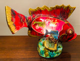 1960S French Vallauris Ceramic Fish Table Lamp