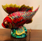 1960S French Vallauris Ceramic Fish Table Lamp