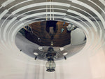 1950s Art Deco Chrome & Glass Saturn Ring Chandelier