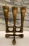 1950s Austrian Brutalist Brass Candleholder