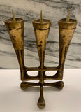 1950s Austrian Brutalist Brass Candleholder