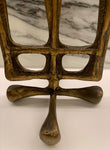 1950s Austrian Brutalist Brass Candleholder