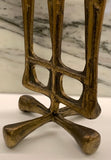 1950s Austrian Brutalist Brass Candleholder