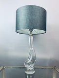 1950s Val St Lambert Clear Glass "Swan" Table Lamp