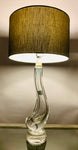 1950s Val St Lambert Clear Glass "Swan" Table Lamp