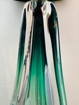 1950s Val St Lambert Green Crystal Glass Table Lamp