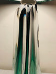 1950s Val St Lambert Green Crystal Glass Table Lamp