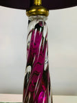 1950s Val St Lambert Purple Twisted Glass Lamp Base