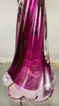 1950s Val St Lambert Purple Twisted Glass Lamp Base