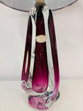 1950s Val St Lambert Purple Glass Table Lamp