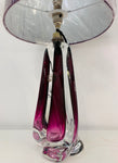 1950s Val St Lambert Purple Glass Table Lamp