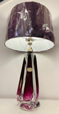 1950s Val St Lambert Purple Glass Table Lamp