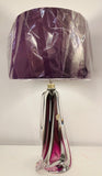 1950s Val St Lambert Purple Glass Table Lamp