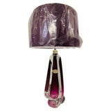 1950s Val St Lambert Purple Glass Table Lamp