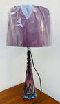 1950s Val St Lambert Style Purple & Blue Glass Lamp