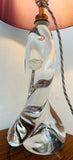 1950s Val St Lambert Swirled Clear Glass Lamp Base