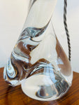 1950s Val St Lambert Swirled Clear Glass Lamp Base